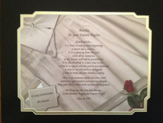 High School Graduation Gift Ideas For Niece
 Graduation Gift Personalized Poem Daughter by