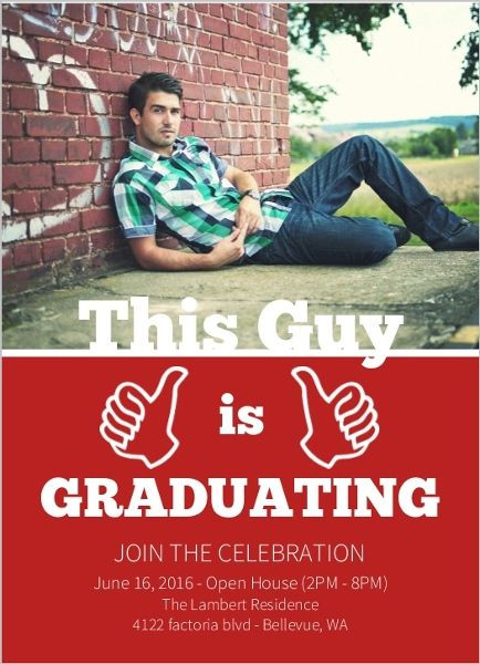 High School Graduation Party Invitation Ideas
 This Guy Funny Graduation Invitation