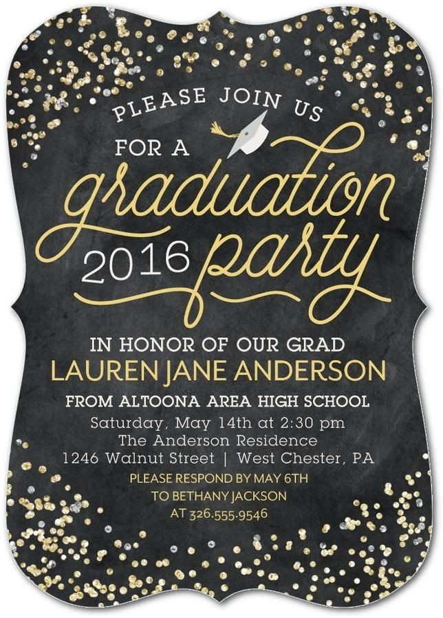 High School Graduation Party Invitation Ideas
 Honor all their achievements with a sparkling graduation