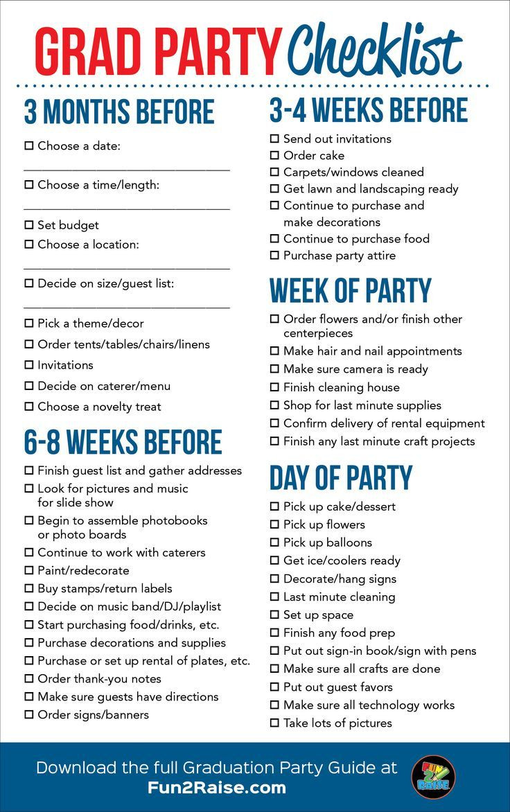 High School Graduation Party Planning Ideas
 The perfect grad party checklist For more helpful tips on