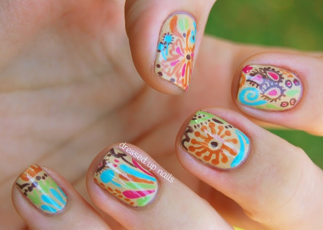 Hippie Nail Designs
 hippie nail art nail ideas