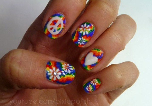 Hippie Nail Designs
 art child colorful cute design image on