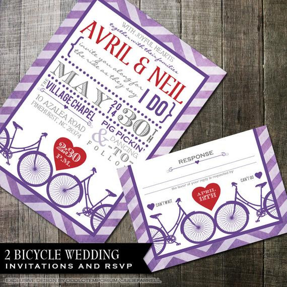 Hipster Wedding Invitations
 Hipster Wedding Invitation Bicycle Wedding Invitation DIY