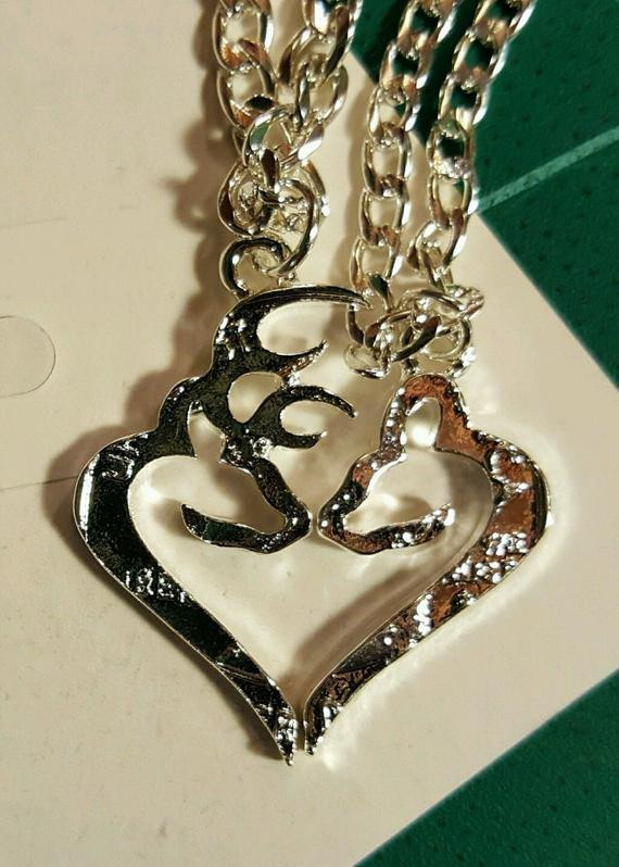 His And Her Buck And Doe Necklaces
 Her Buck His Doe 2 Piece Necklace Set Gift For Couples