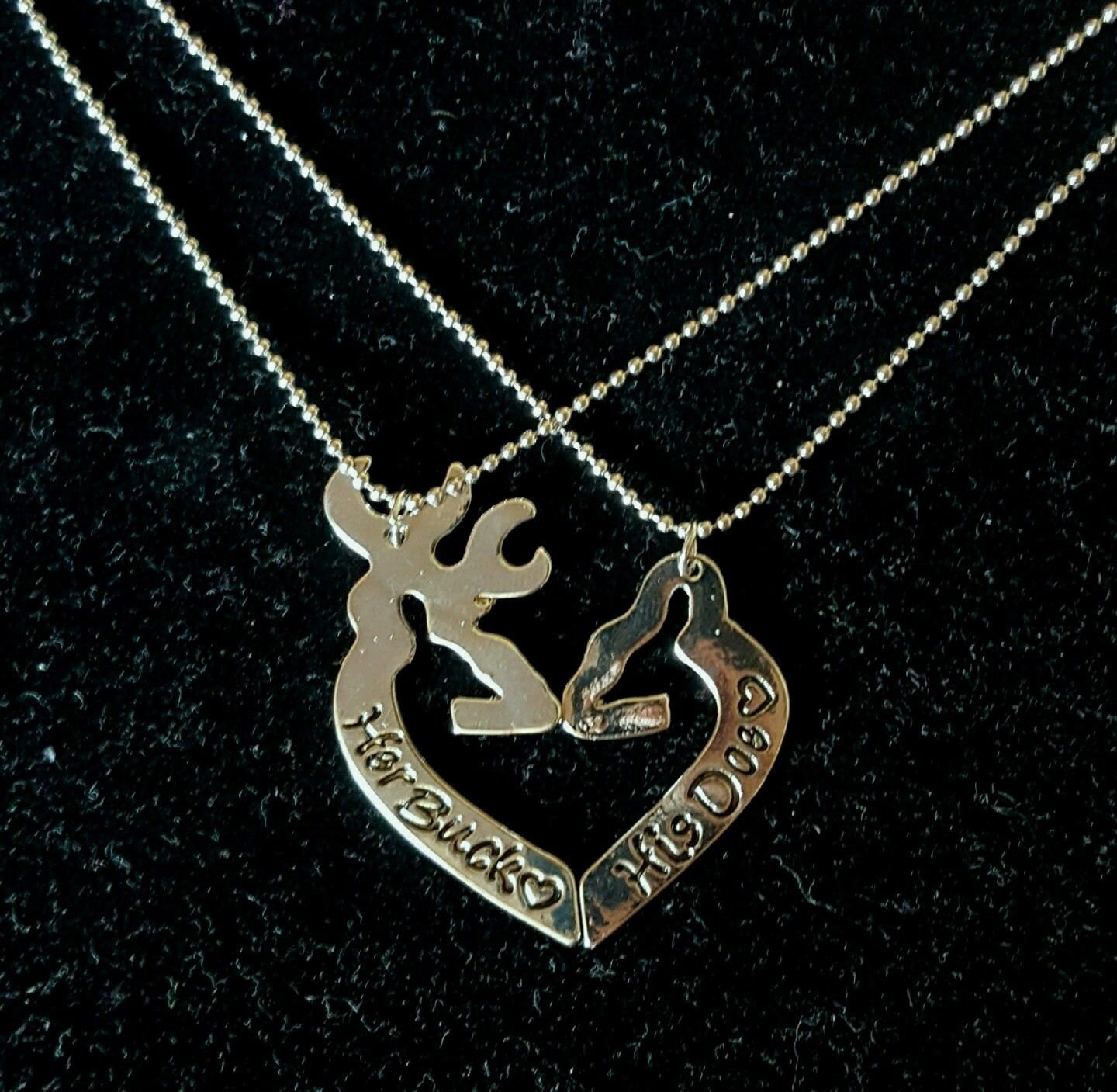 His And Her Buck And Doe Necklaces
 Her Buck His Doe 2 Piece Necklace Set Gift For Couples