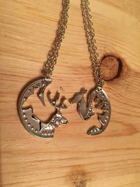 His And Her Buck And Doe Necklaces
 Buck and Doe his and hers necklace