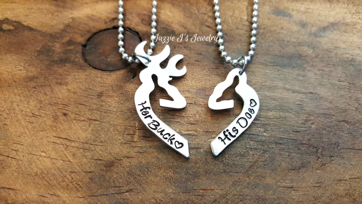 His And Her Buck And Doe Necklaces
 Her Buck His Doe Necklace Set Personalized Set by