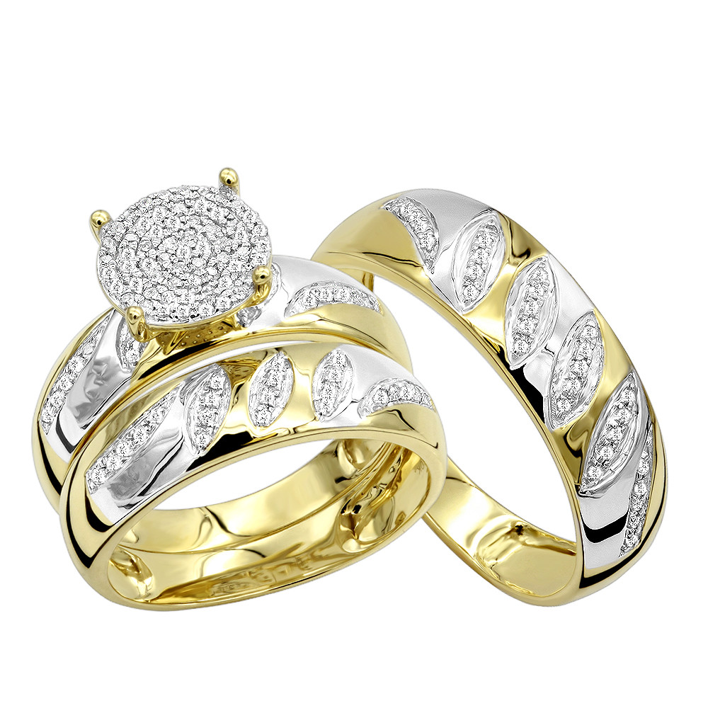 His And Her Wedding Bands Sets Cheap
 Cheap Engagement Rings and Wedding Band Set in 10K Gold