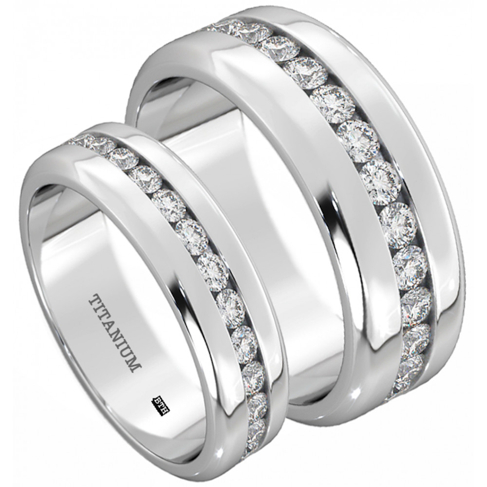 His And Hers Titanium Wedding Rings
 His And Hers Titanium Wedding Engagement Ring Band Set