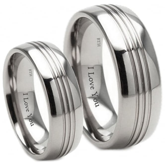 His And Hers Titanium Wedding Rings
 His and Hers Matching Titanium 7mm Wedding Engagement Ring Set