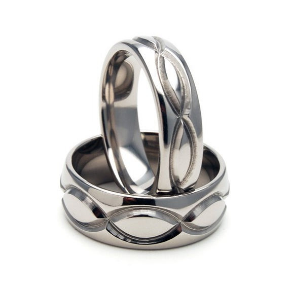 His And Hers Titanium Wedding Rings
 New Infinity His and Hers Set Titanium Wedding Rings