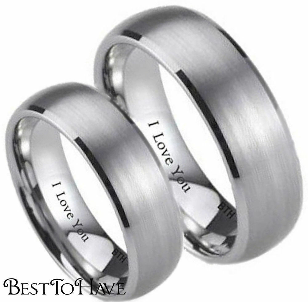 His And Hers Wedding Bands Sets
 His And Hers 7mm Engraved I Love You Wedding Engagement