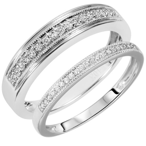 His And Hers Wedding Bands White Gold
 White Gold Wedding Band Sets His Hers Wedding and Bridal