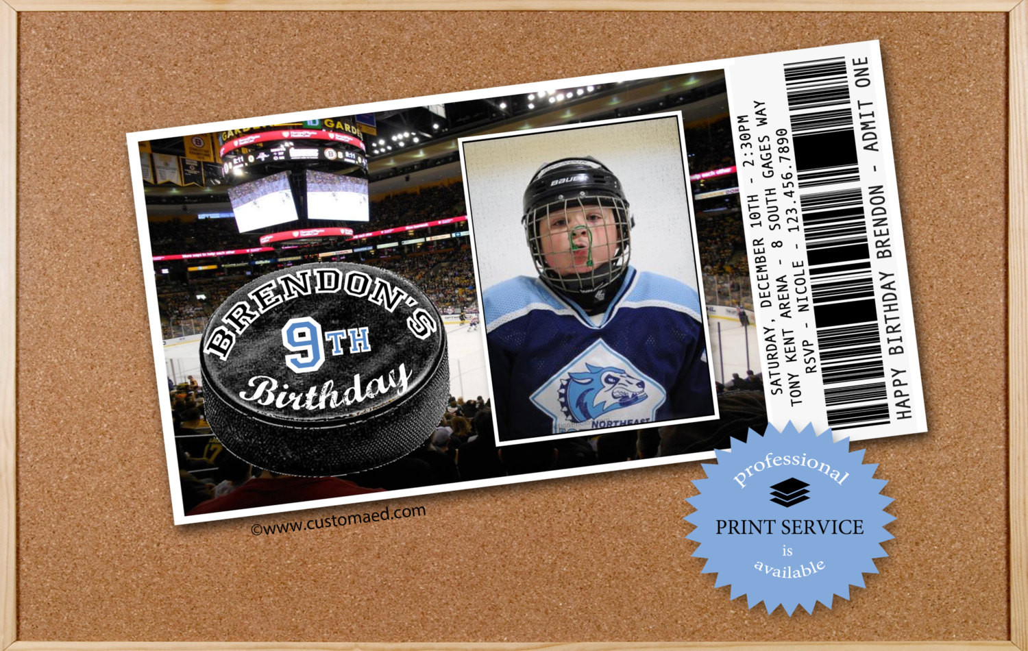 Hockey Birthday Invitations
 HOCKEY Birthday Invitations PERSONALIZED with PHOTO
