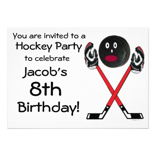 Hockey Birthday Invitations
 Hockey Birthday Party Invitation 5" X 7" Invitation Card