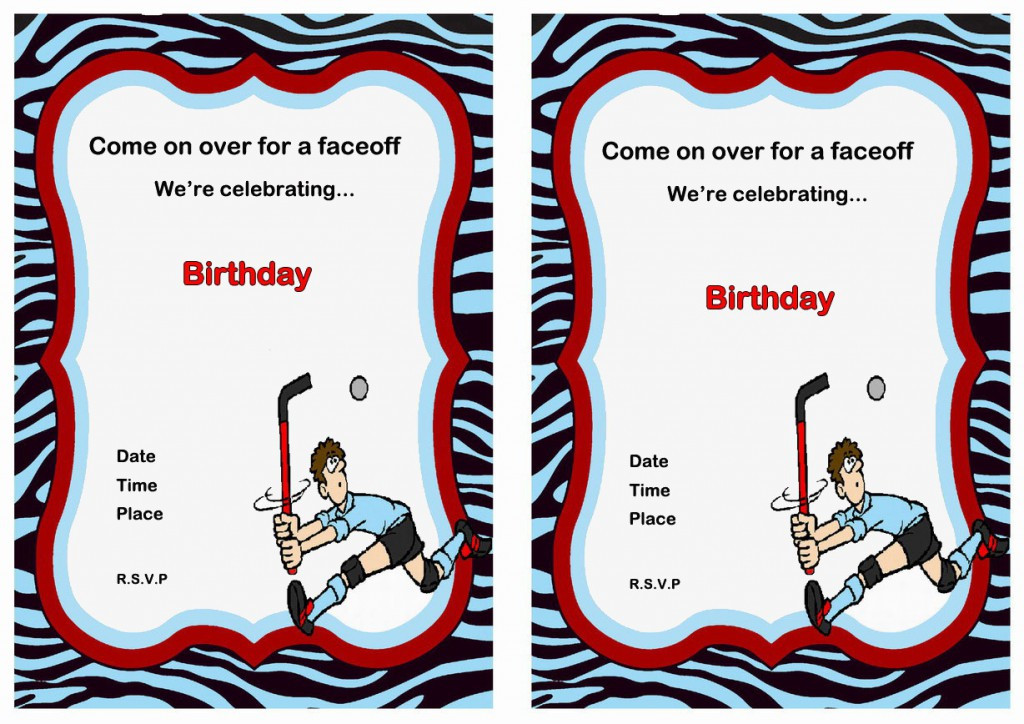 Hockey Birthday Invitations
 Hockey Birthday Invitations