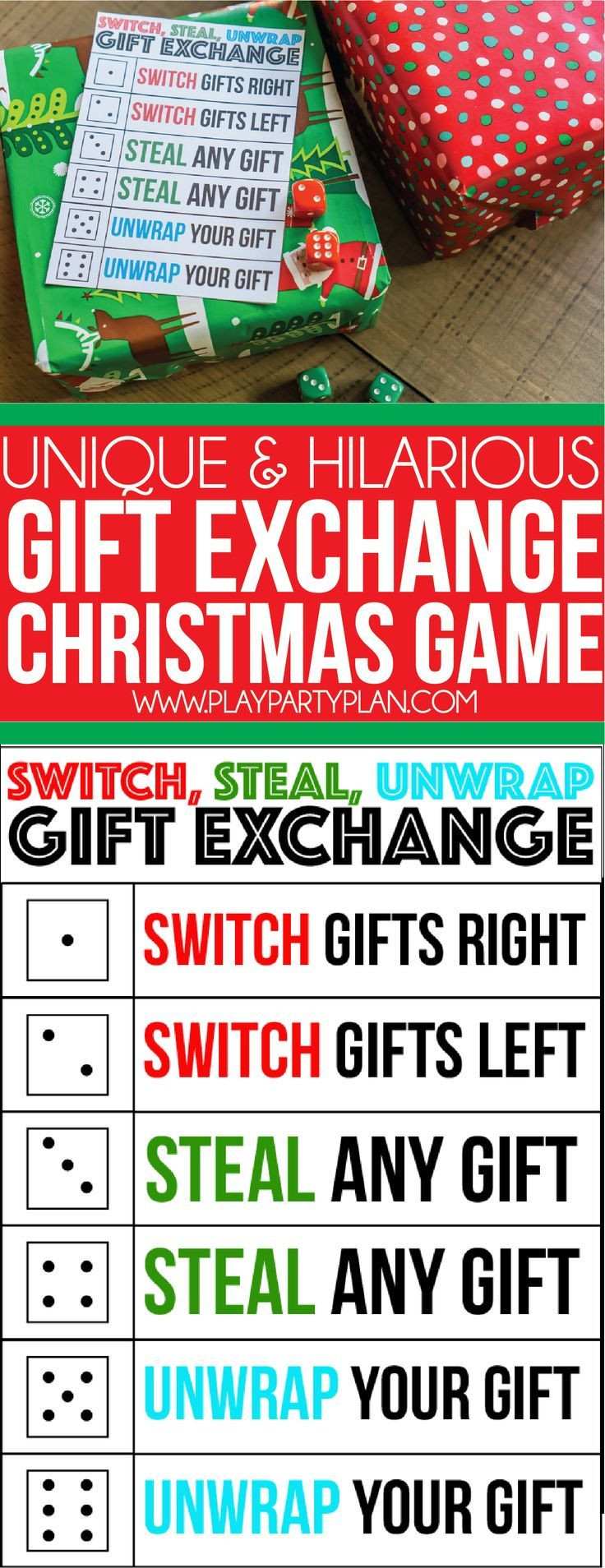 Holiday Family Gift Exchange Ideas
 Switch Steal Unwrap Luck of the Dice Gift Exchange Game
