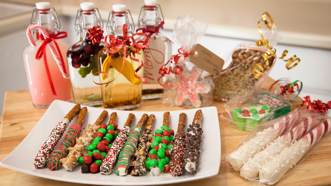 Holiday Gift Ideas
 3 HOLIDAY EDIBLE GIFT IDEAS Chocolate Pretzels Cookie