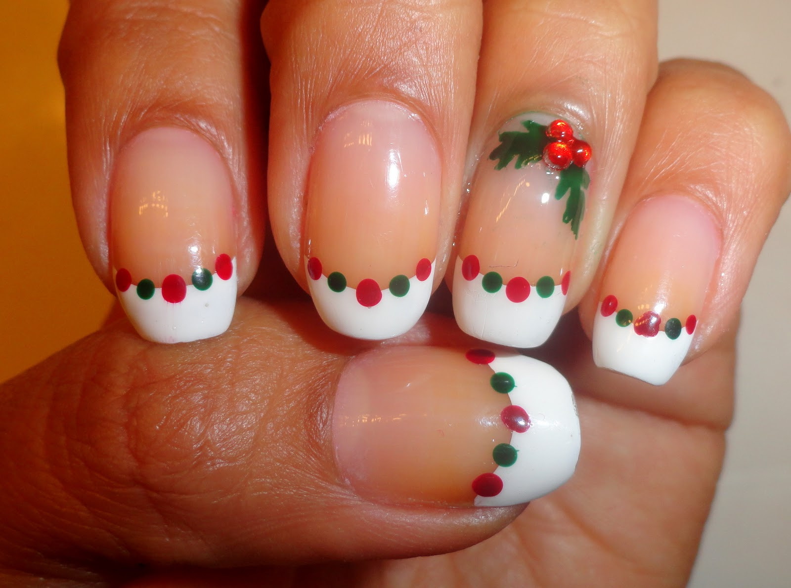 Holiday Nail Designs
 Fancy Schmancy Nails Day 5 12 Days of Christmas Holly