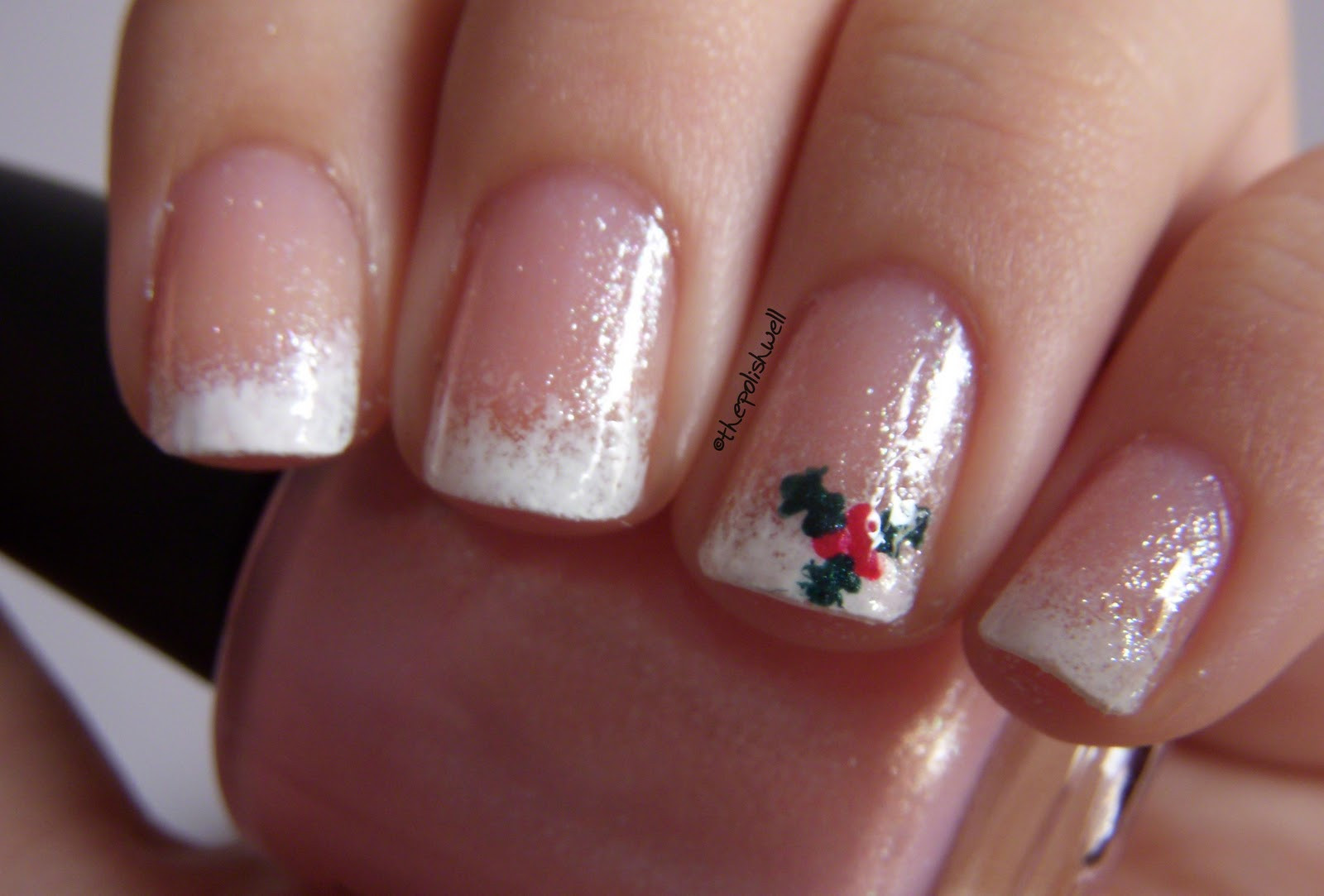 Holiday Nail Designs
 The Polish Well 12 Days of Christmas Day 2 Mistletoe