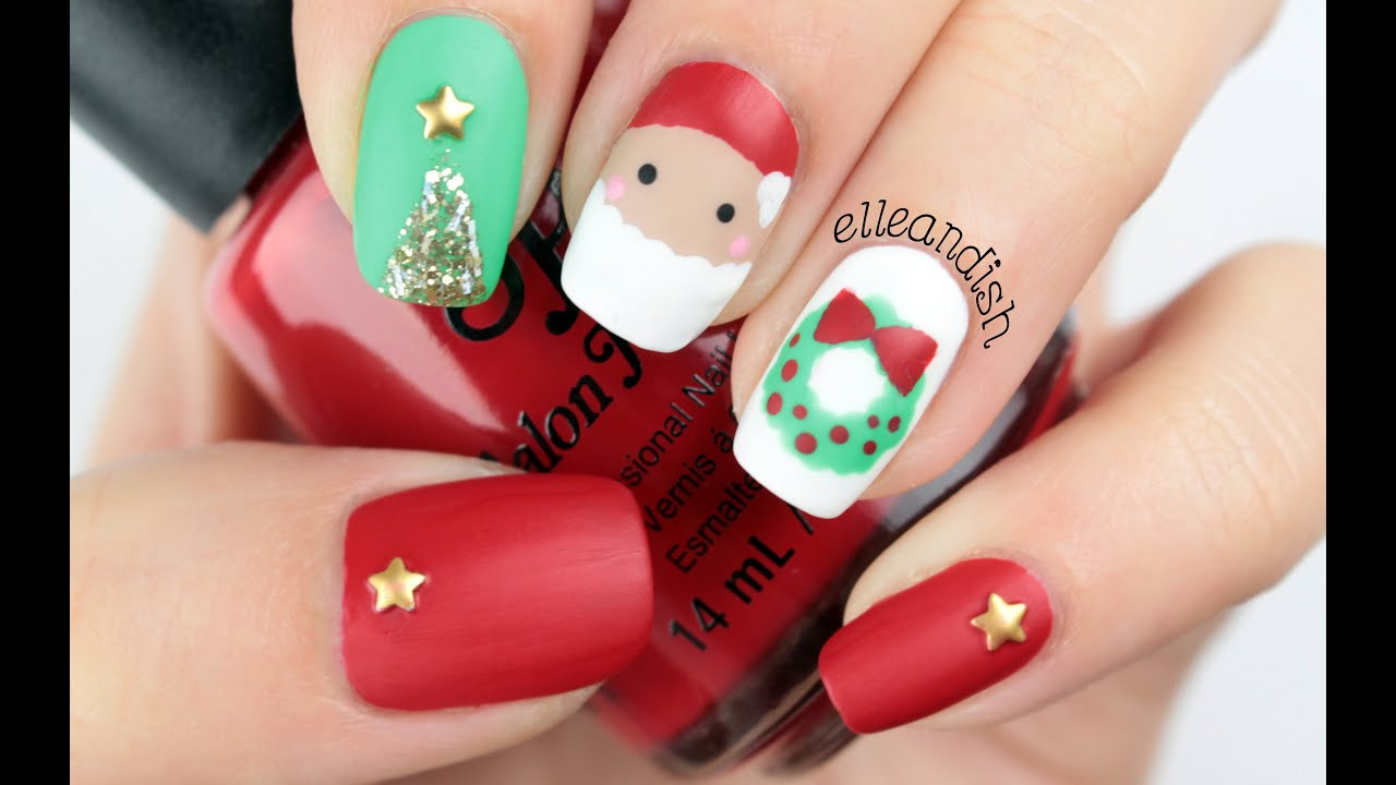Holiday Nail Ideas
 Freehand Matte Christmas Nails