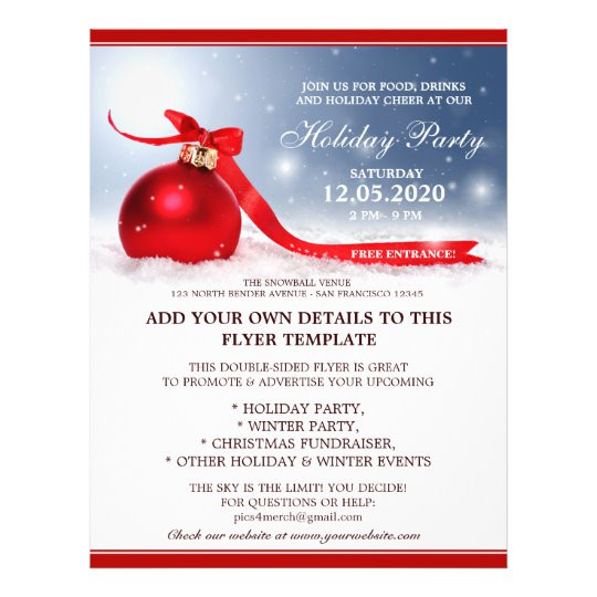 Holiday Party Flyer Ideas
 Holiday Party Announcement Christmas Open House Flyer