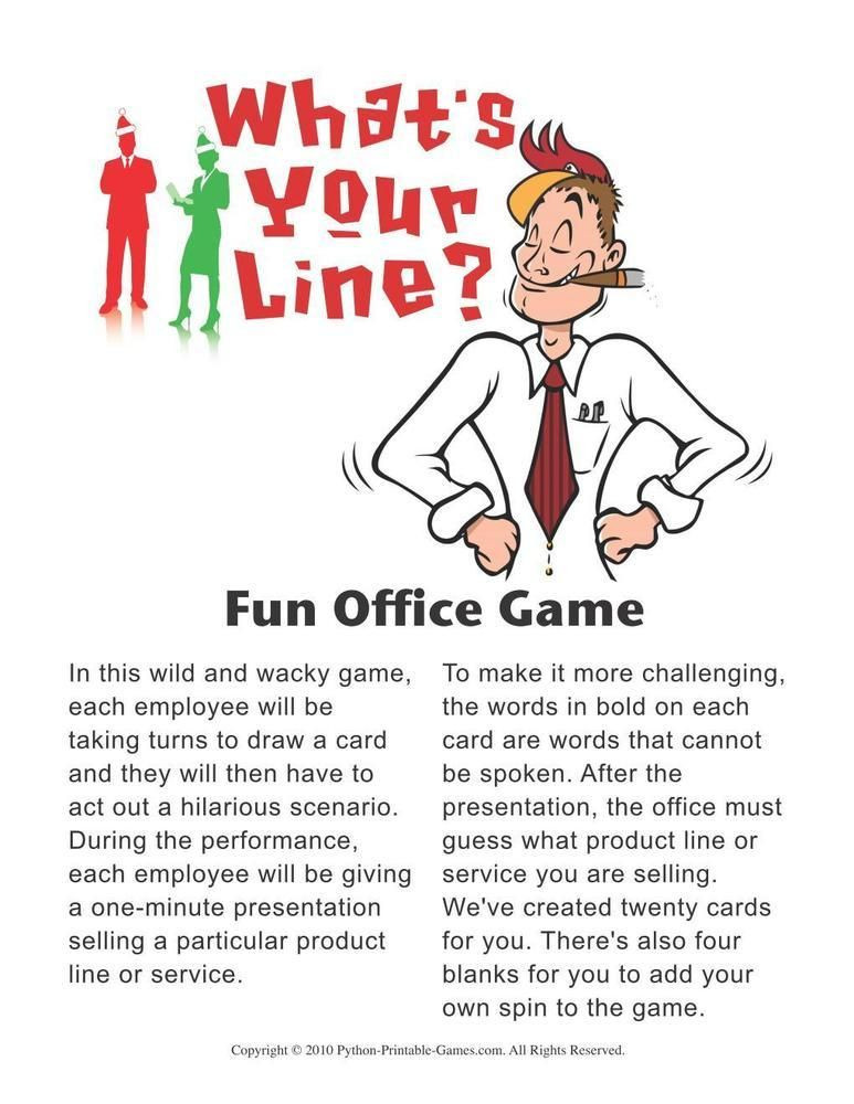 Holiday Party Game Ideas For Work
 Games for the fice What s Your Line fice Party