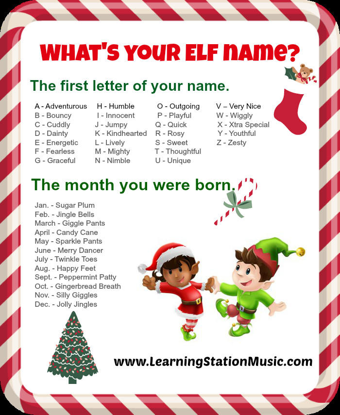 Holiday Party Name Ideas
 What’s Your Elf Name A FUN Christmas Activity for
