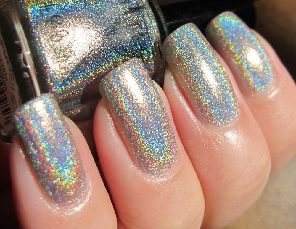 Holographic Glitter For Nails
 Glitter Gal Turbulence Silver Holographic Holo 3D Nail