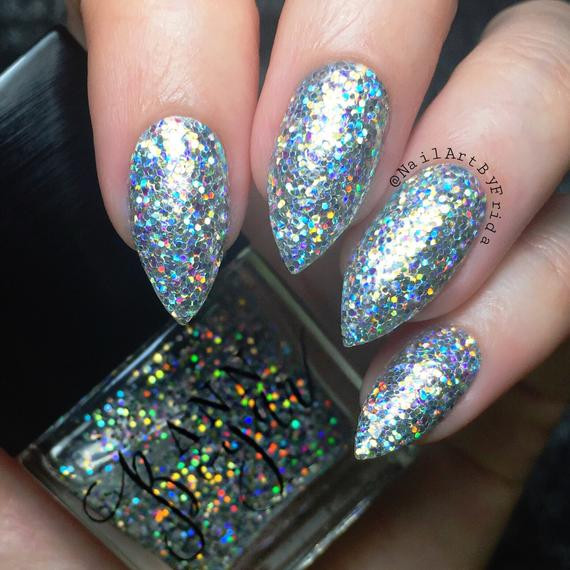 Holographic Glitter For Nails
 OPUS Silver Holo Glitter Nail Polish Holographic Nails