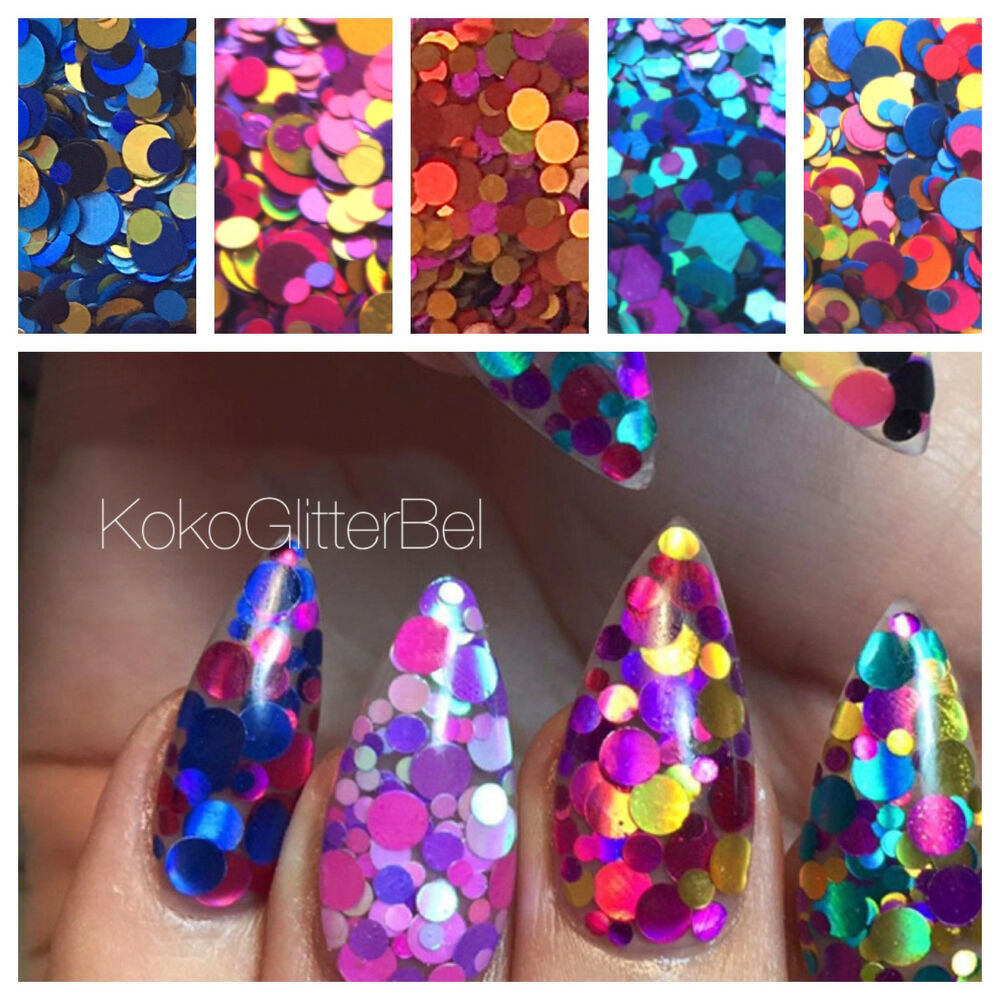 Holographic Glitter For Nails
 Holographic Glitter Mix Dots 1 TSP