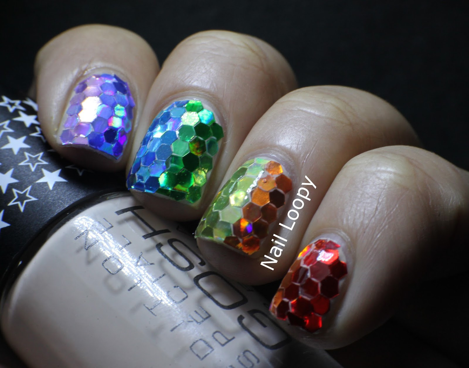 Holographic Glitter For Nails
 nail loopy HOLOGRAPHIC RAINBOW GRADIENT GLITTER PLACEMENT
