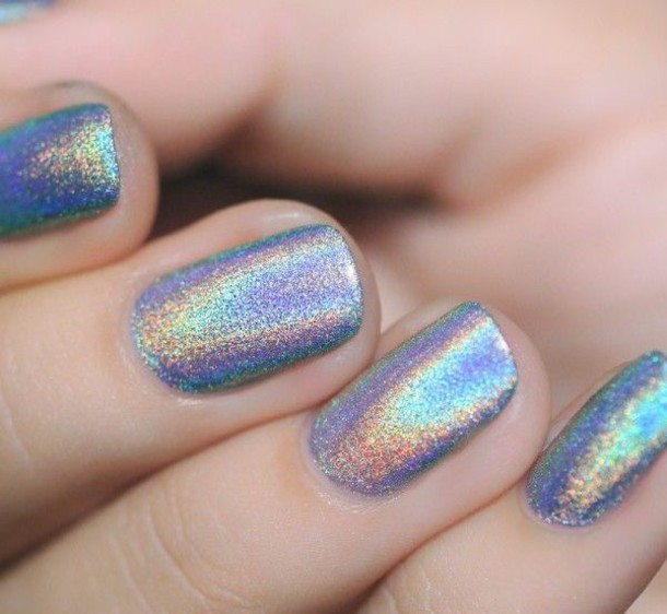 Holographic Glitter Nails
 nail polish holographic california girl beauty glitter