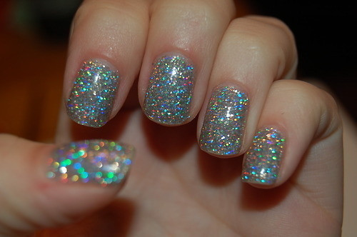 Holographic Glitter Nails
 Glittery Holographic Nails s and