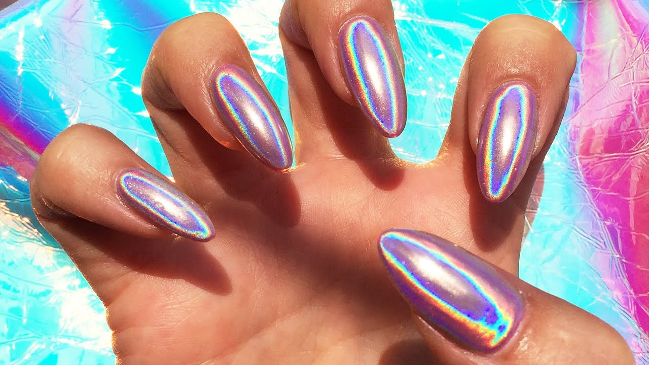 Holographic Nail Designs
 HOLOGRAPHIC POWDERED NAILS