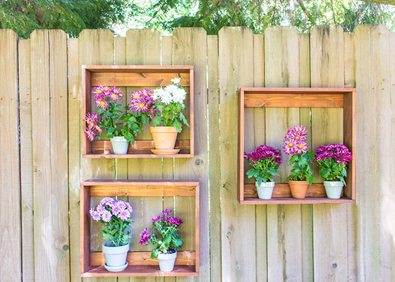 Home Depot Backyard
 Fence Art DIY Shadow Boxes