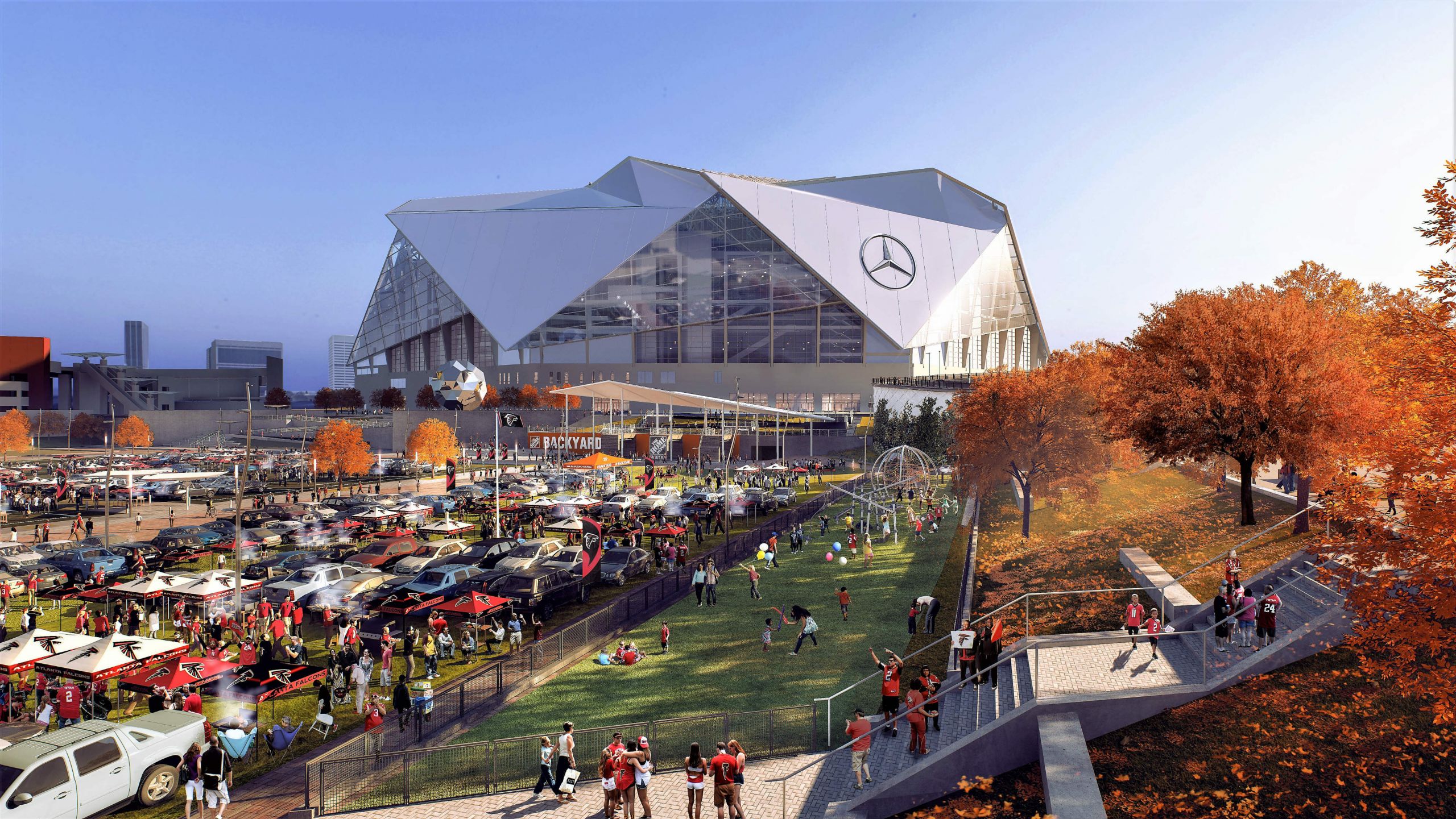Home Depot Backyard
 Mercedes Benz Stadium – Atlanta Falcons