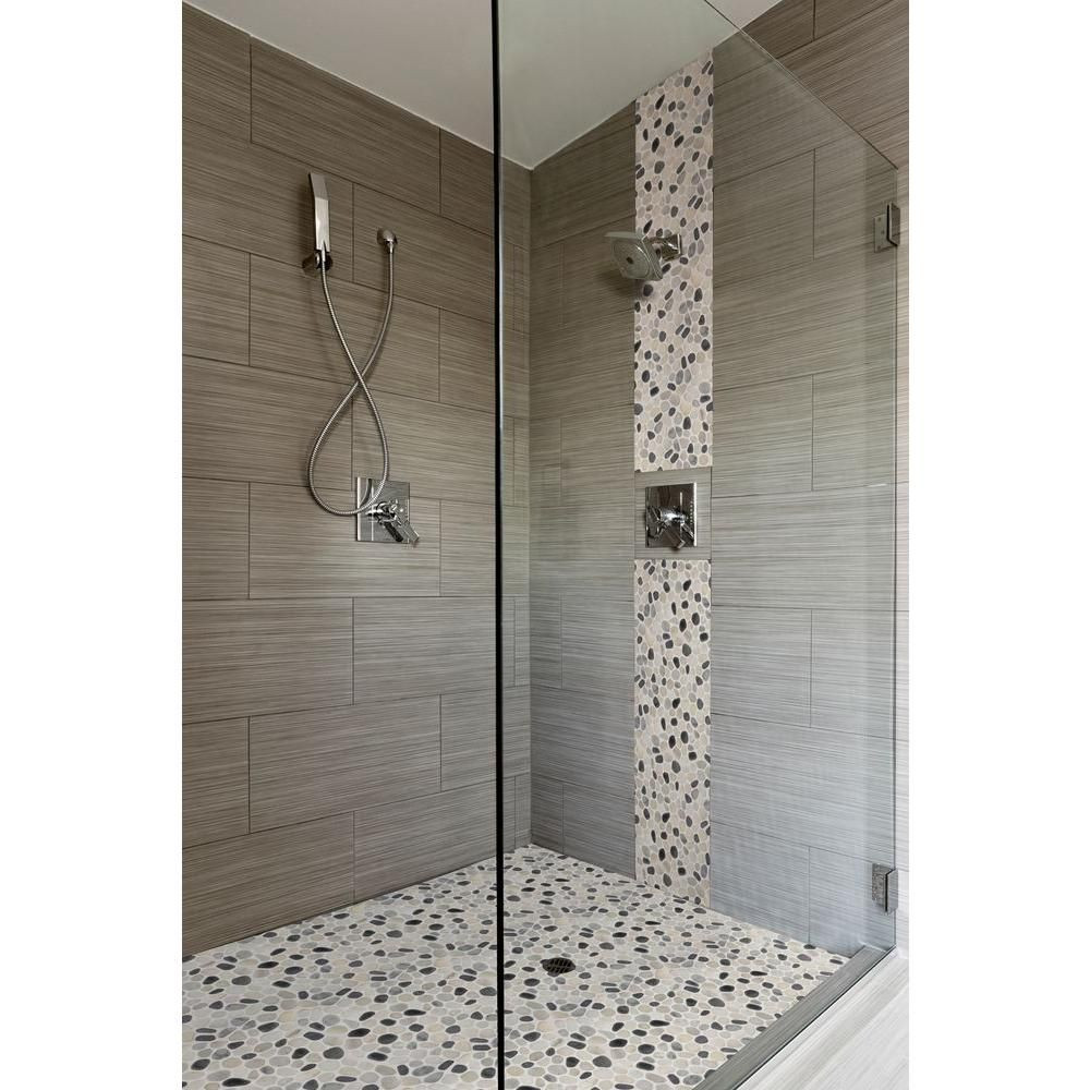 Home Depot Bathroom Shower Tile
 MSI Metro Charcoal 12 in x 24 in Glazed Porcelain Floor