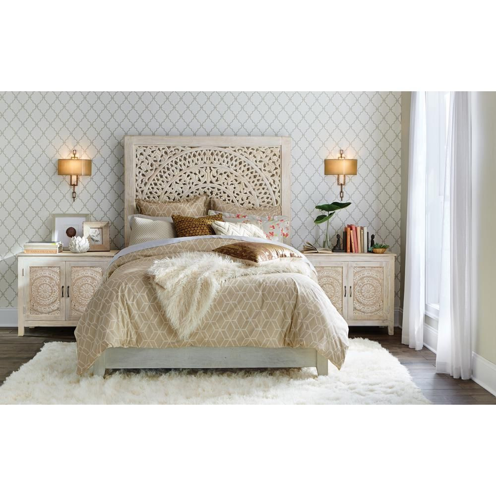 Home Depot Bedroom Lights
 Home Decorators Collection Chennai White Wash Nightstand
