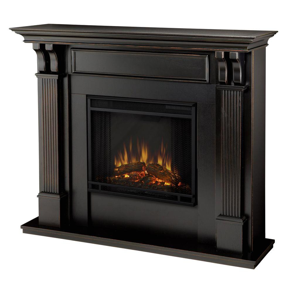 Home Depot Electric Heaters Fireplace
 Real Flame Ashley 48 in Electric Fireplace in Blackwash