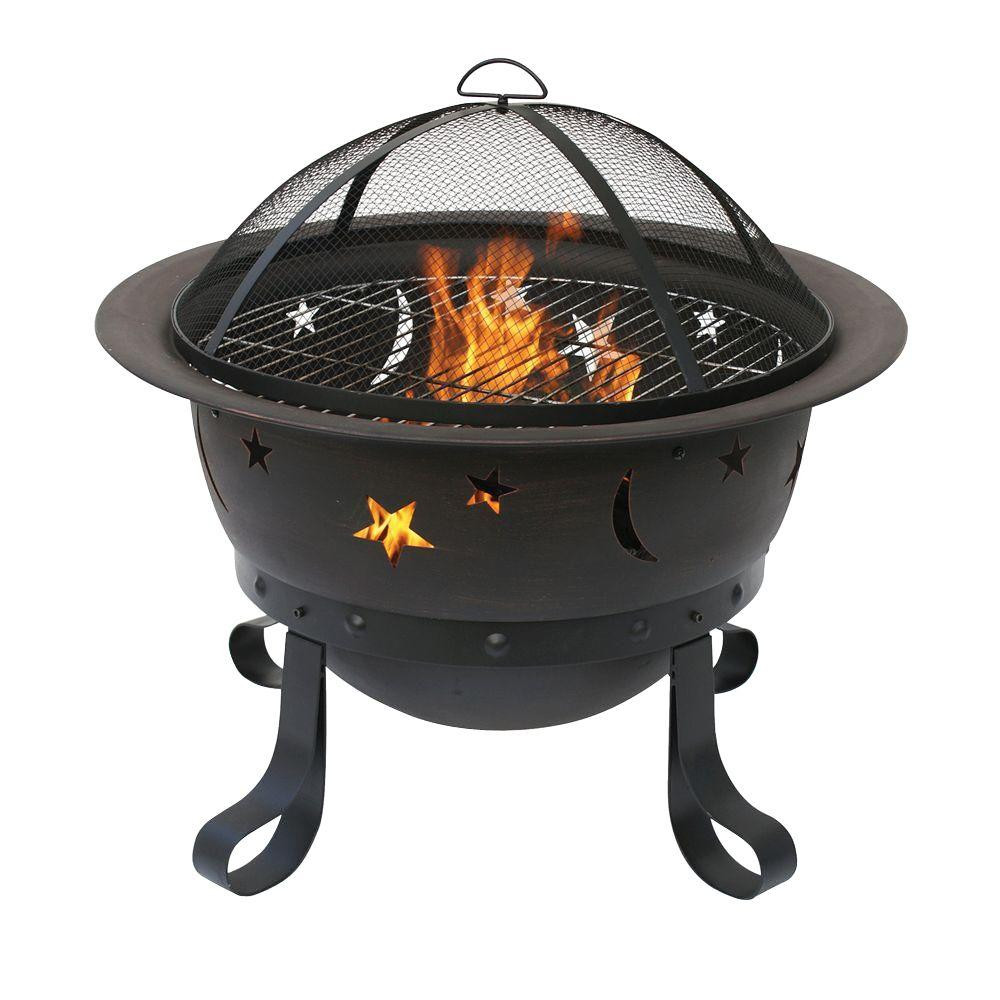 Home Depot Firepit
 UniFlame Cauldron Stars and Moons Bronze Fire Pit