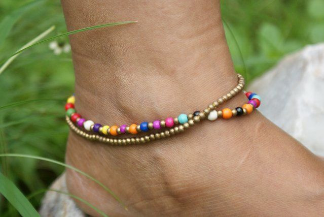 Homemade Anklet
 Boho Chic Beaded Ankle Bracelet