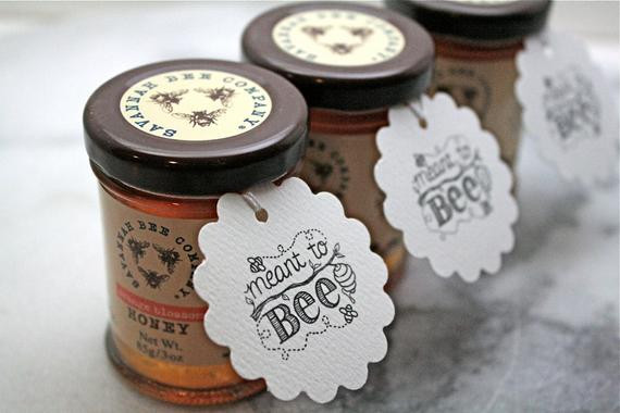 Honey Jar Wedding Favors
 Personalized wedding favor tags honey tags 50 Meant to Bee