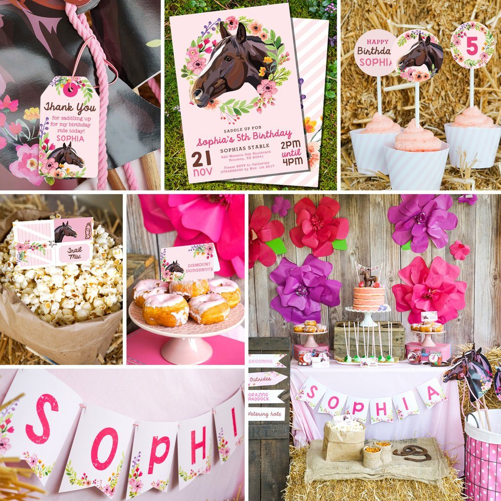Horse Birthday Party
 Horse Birthday Party Set for a Girl Pony Party