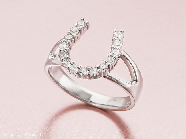 Horseshoe Wedding Rings
 Jewellery with Luck The Diamond Horseshoe Ring