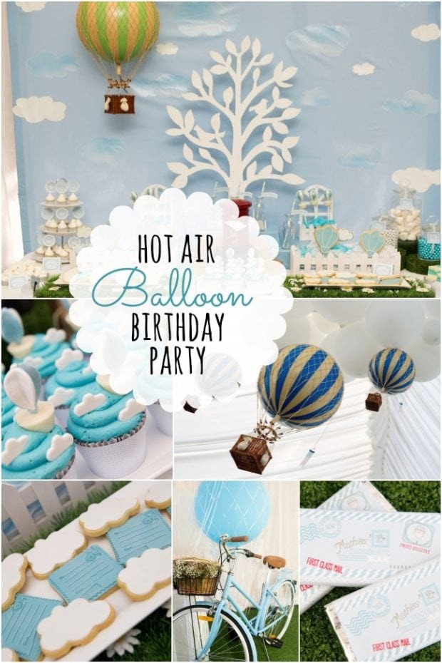 Hot Air Balloon Birthday Decorations
 Boy s Hot Air Balloon Birthday Party Spaceships and