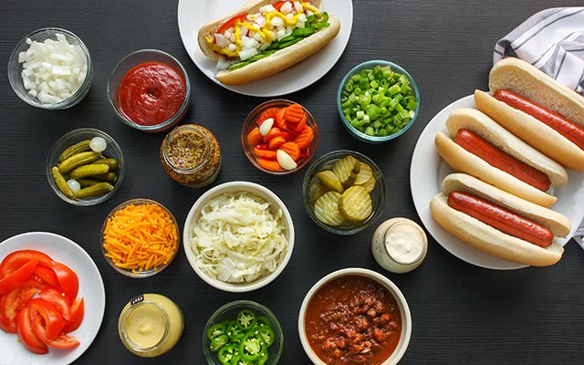 Hot Dogs Condiments
 Must Have Condiments for a Hot Dog Bar Mpls St Paul Magazine