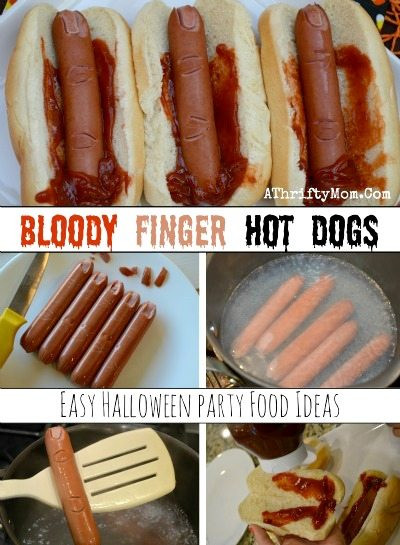 Hot Party Food Ideas
 Halloween Party Food for Kids and Adults Bloody Finger