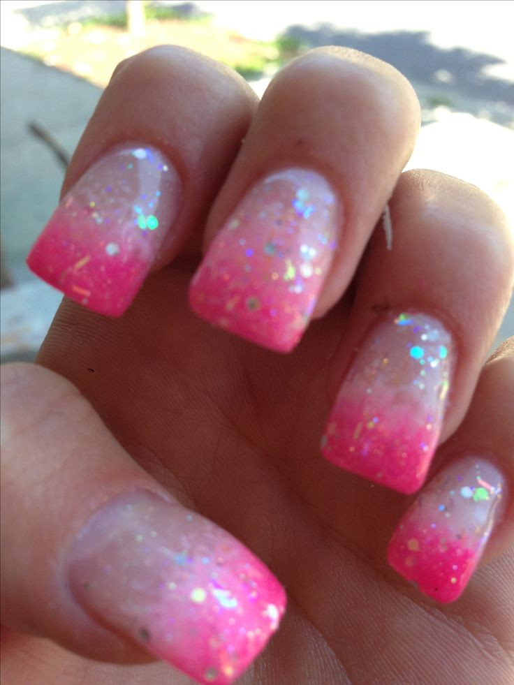 Hot Pink Glitter Nails
 Pin by Michaela Lewis Lambert on Nails