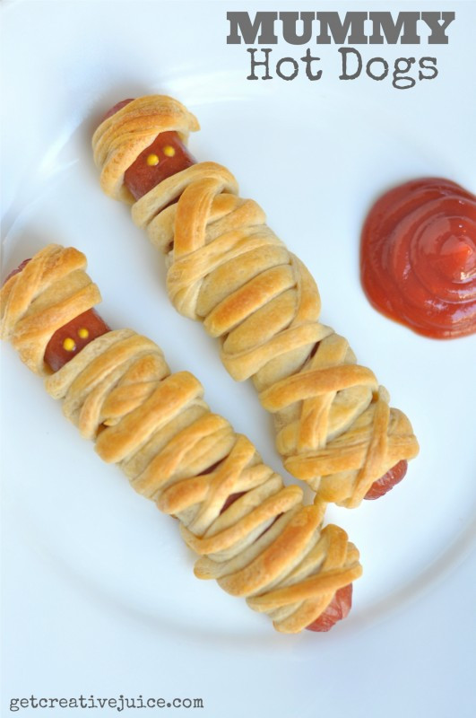 Hotdog Recipes For Kids
 Easy Halloween Mummy Hot Dogs for Kids